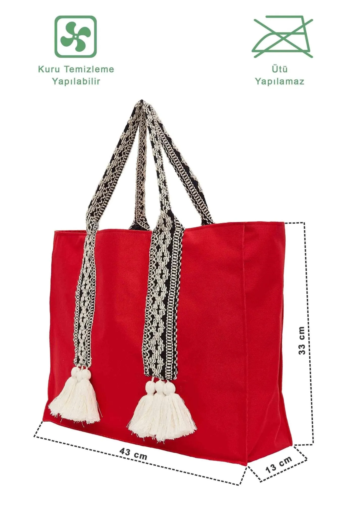 Polyamide Canvas Hand Shoulder Tote Bag with Tassels Casual Daily Bag Large Capacity Shopping Bag,C-15