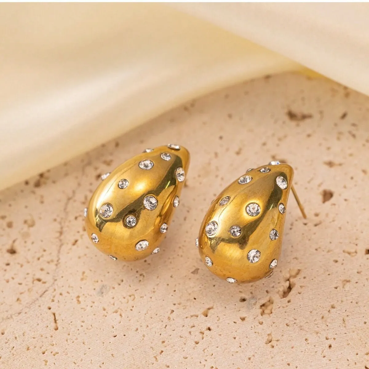 Pre Order:  Diamond Studded Colorful Stud Earrings