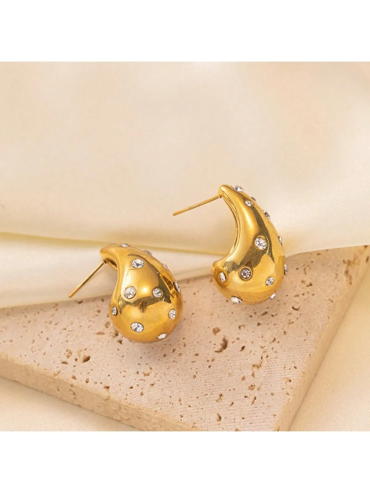 Pre Order:  Diamond Studded Colorful Stud Earrings