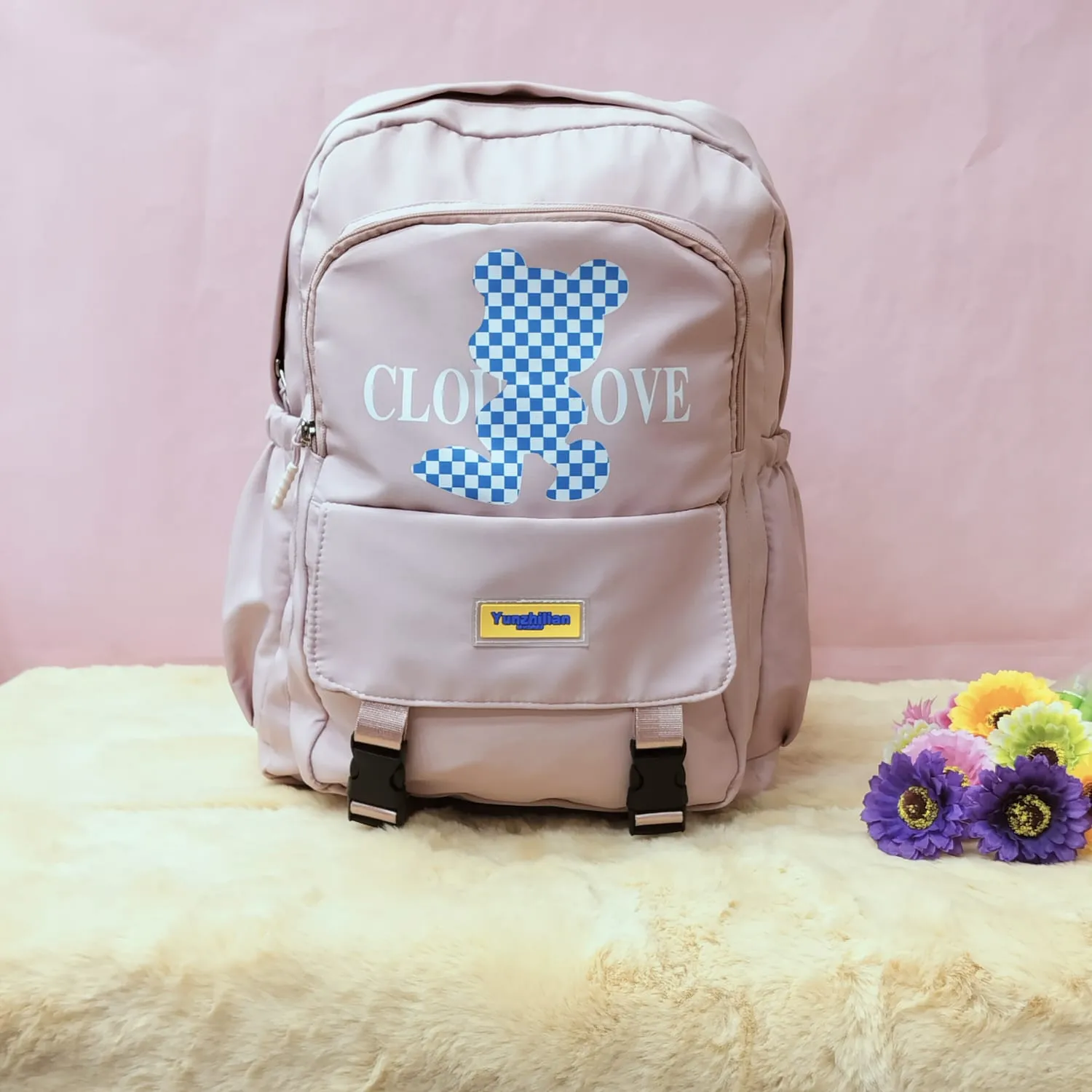 Printed Teddy Backpack.