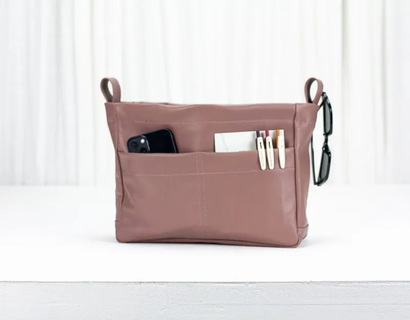 Purse Insert - Rosy brown leather