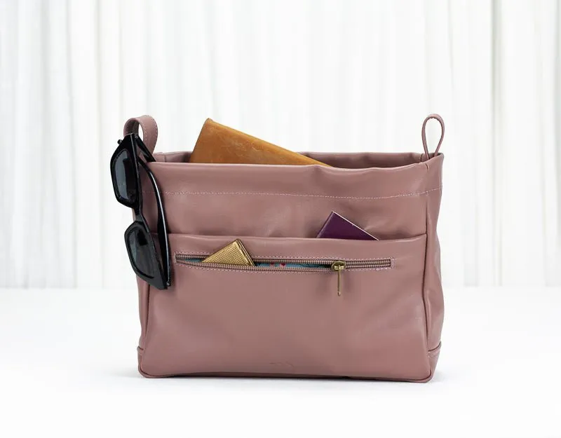 Purse Insert - Rosy brown leather