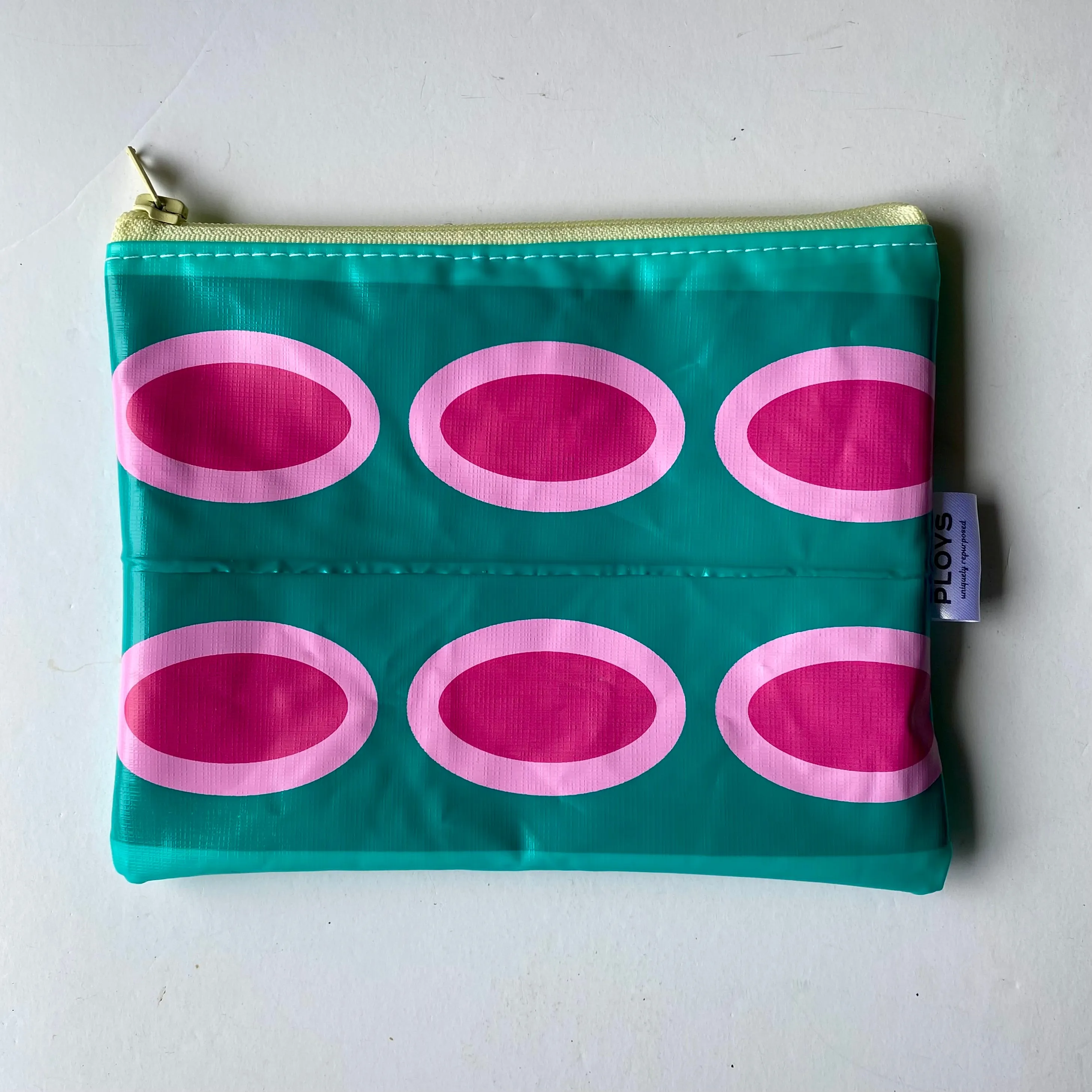 Recycled Square Purse, Zippered Pouch, Period Undies, Wet Bag - ex inflatables - variety of colours