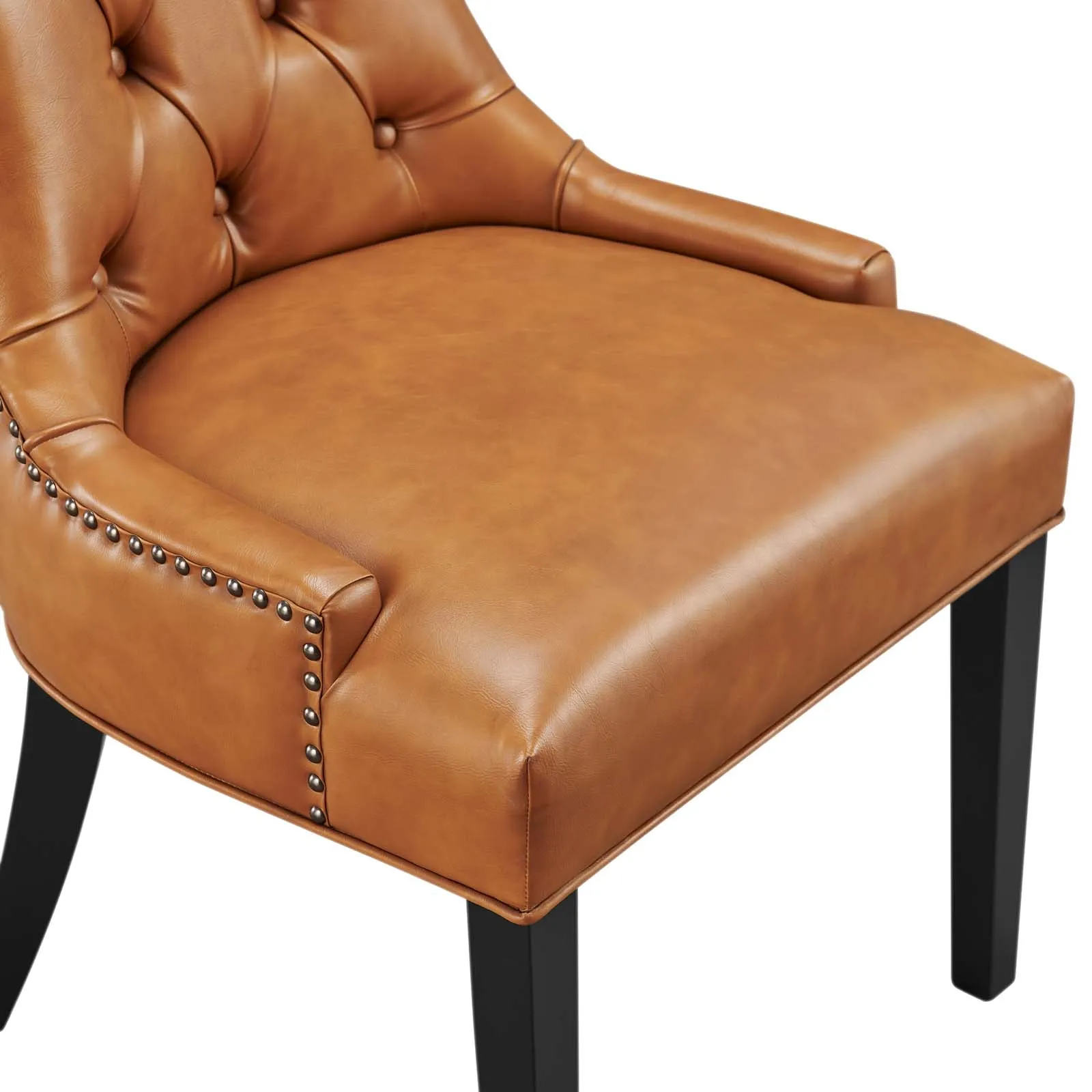 Regent Tufted Vegan Leather Dining Chair Tan EEI-2222-TAN