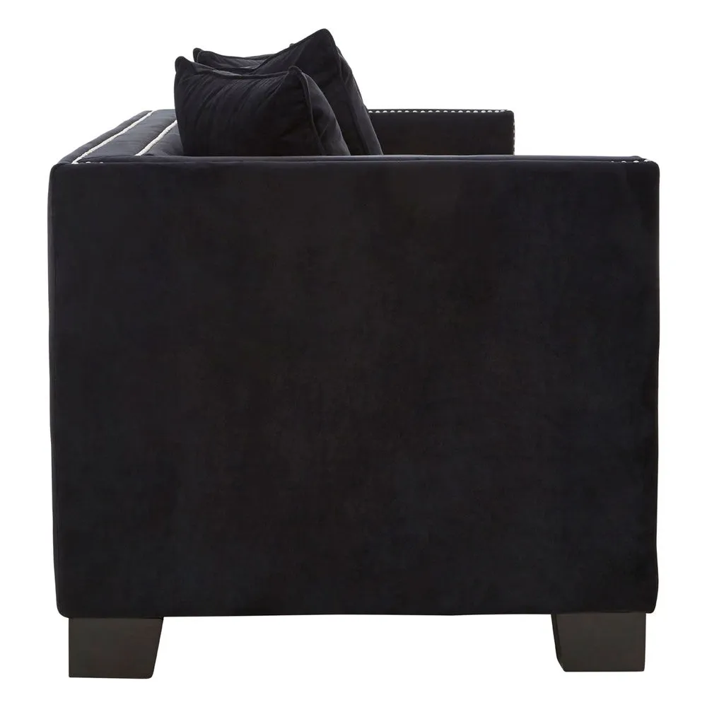 Regis 2-Seater Sofa in Black Velvet