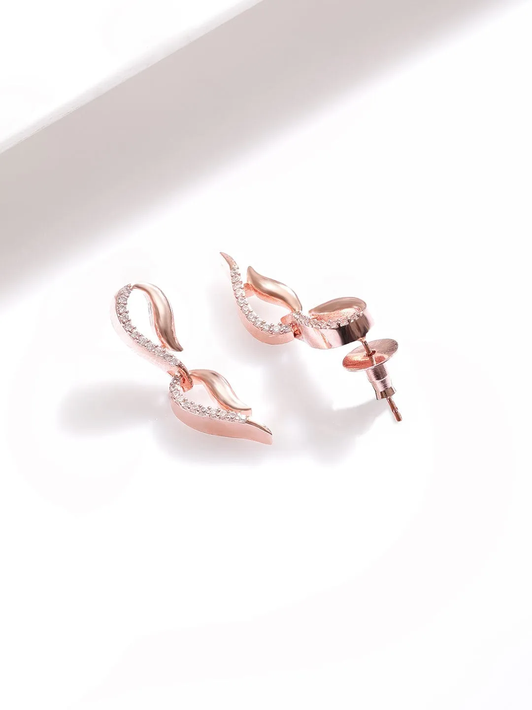 Rose Gold Plated  CS Studded Jewellery Set