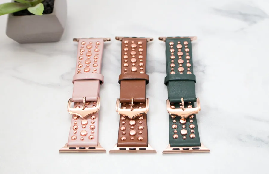 Roxy Leather Studded Apple Band