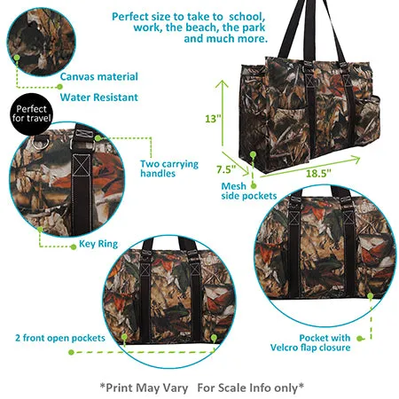 SALE ! Brown Camo NGIL Zippered Caddy Large Organizer Tote Bag