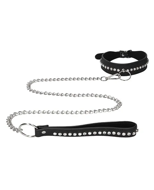 Shots Ouch Diamond Studded Collar W/leash