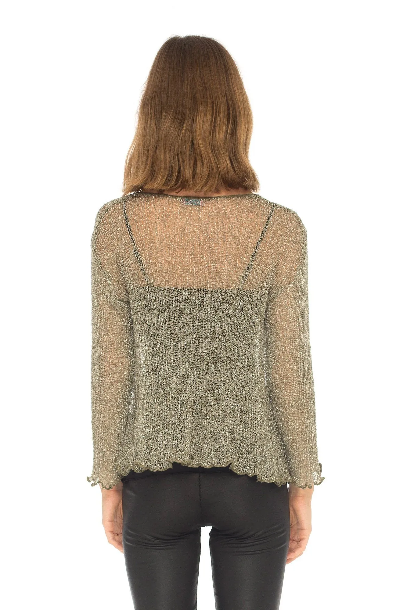 SHU-SHI Womens Sparkly Knit Sheer Shrug Cardigan Bolero Top One Size Fits Most