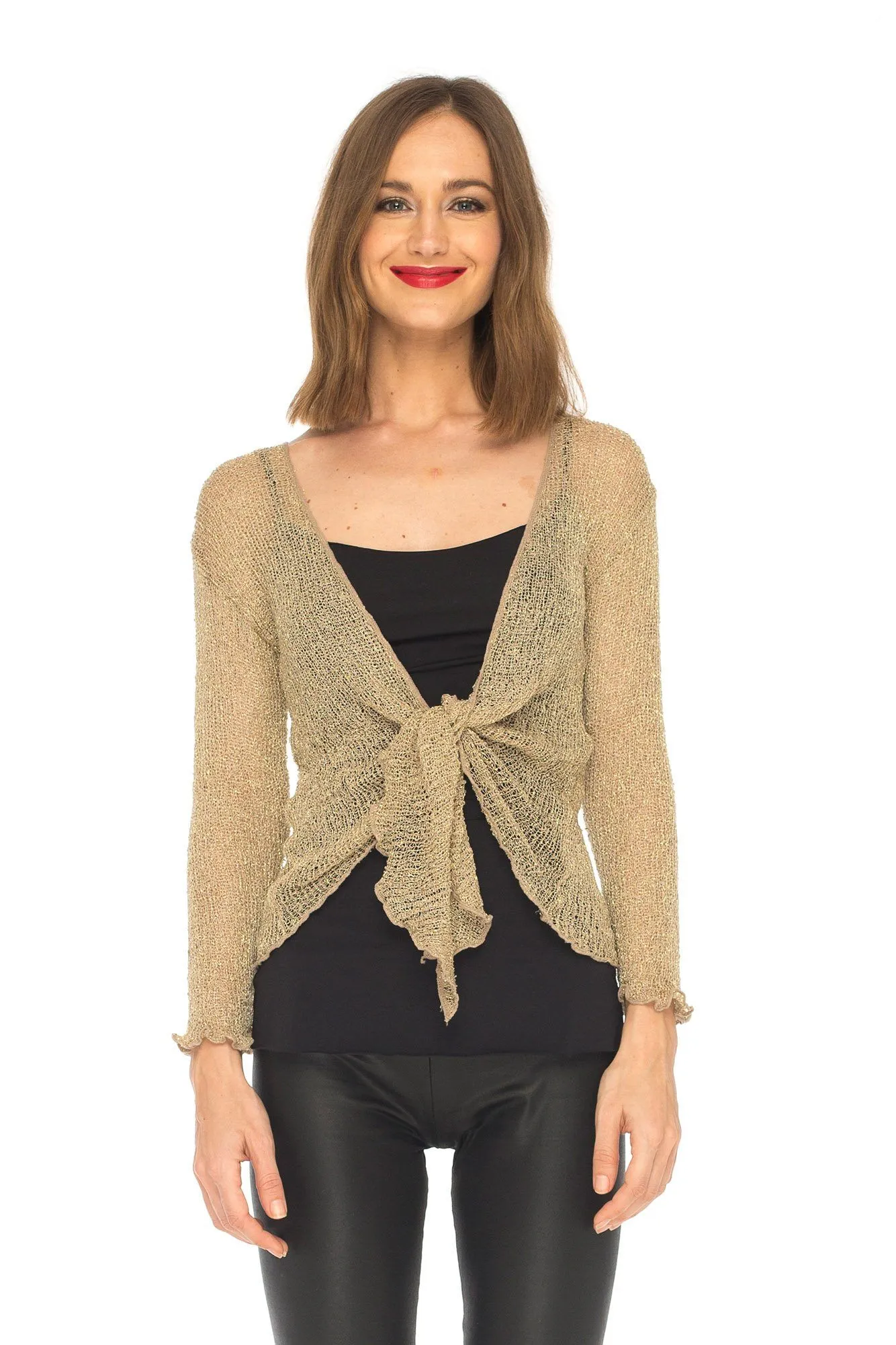 SHU-SHI Womens Sparkly Knit Sheer Shrug Cardigan Bolero Top One Size Fits Most