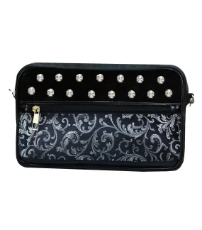 Skull studded Silver Blackt Sling Bag