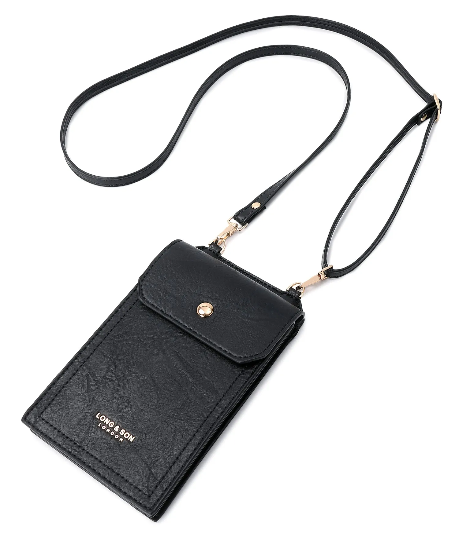 SMALL BLACK MOBILE PHONE HOLDER CROSS BODY BAG