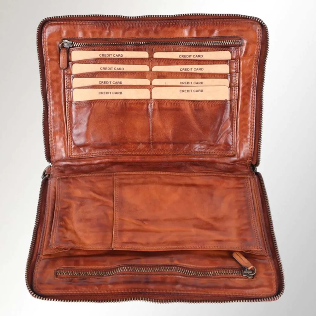 Spaghetti Western Tan Leather Organizer/Crossbody