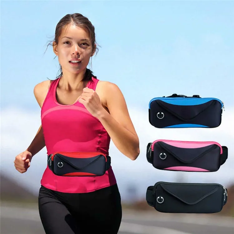 Sports Running Mobile Phone Waterproof Waist Bag, Specification:Under 7 inches(Pink)