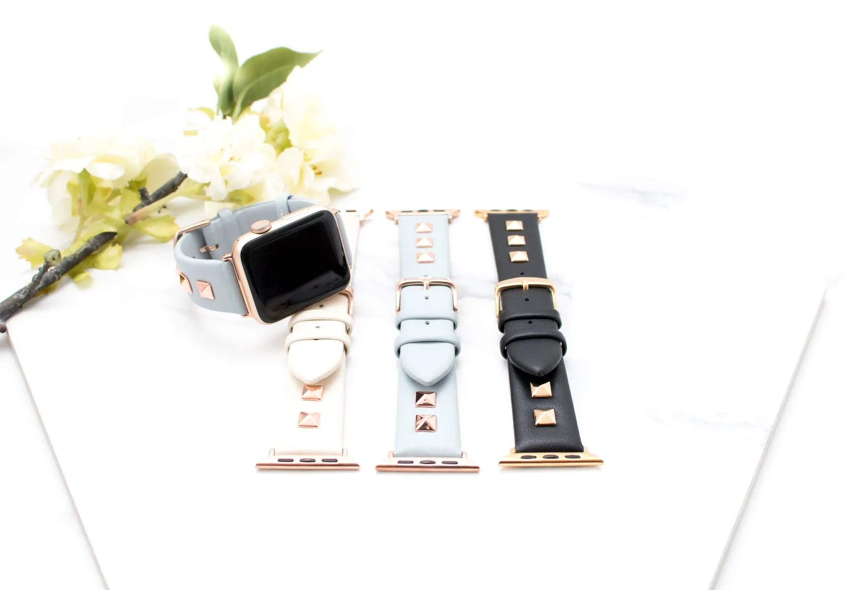 Stella Studded Leather Apple Watch Band