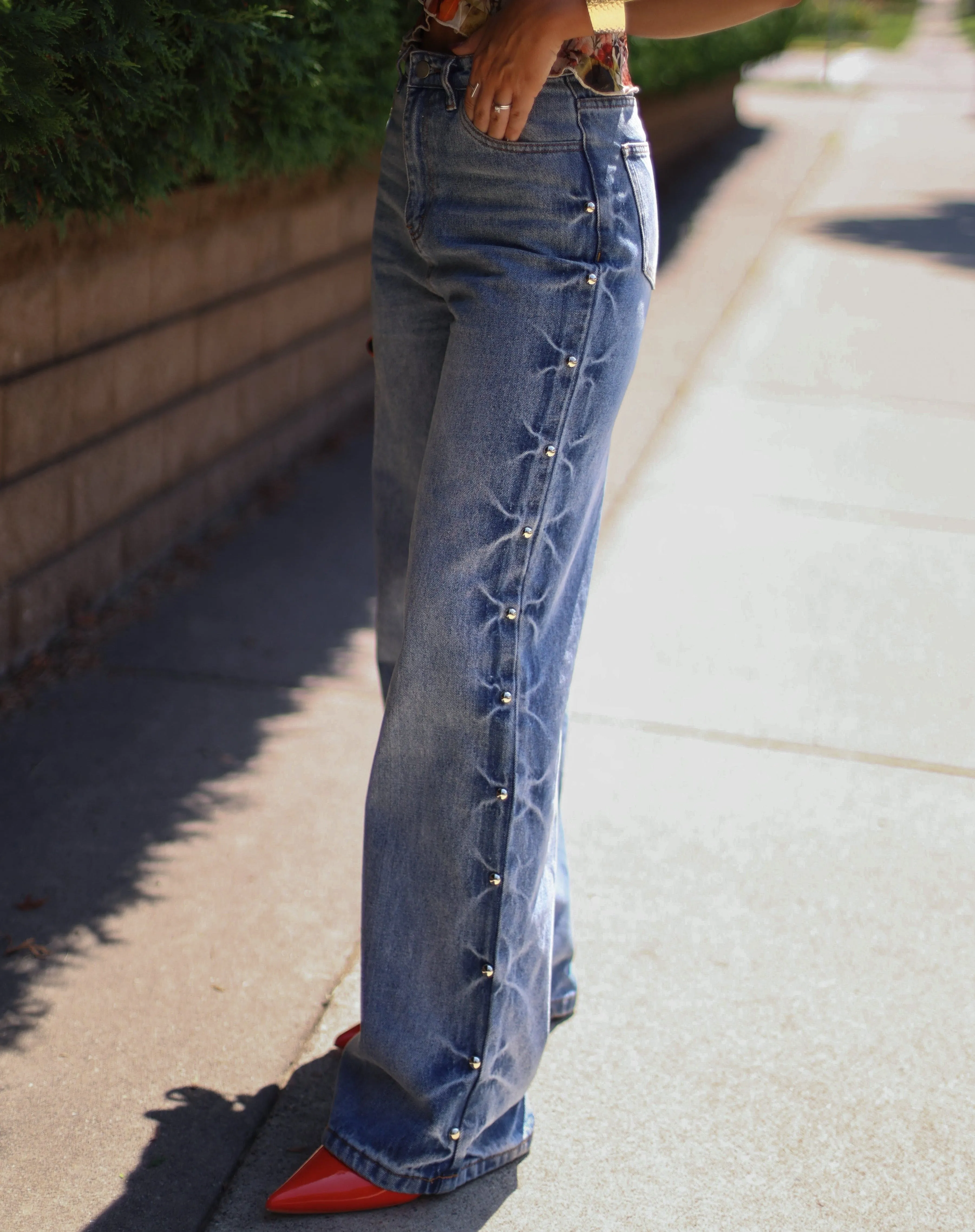 Strut My Way Studded Denim