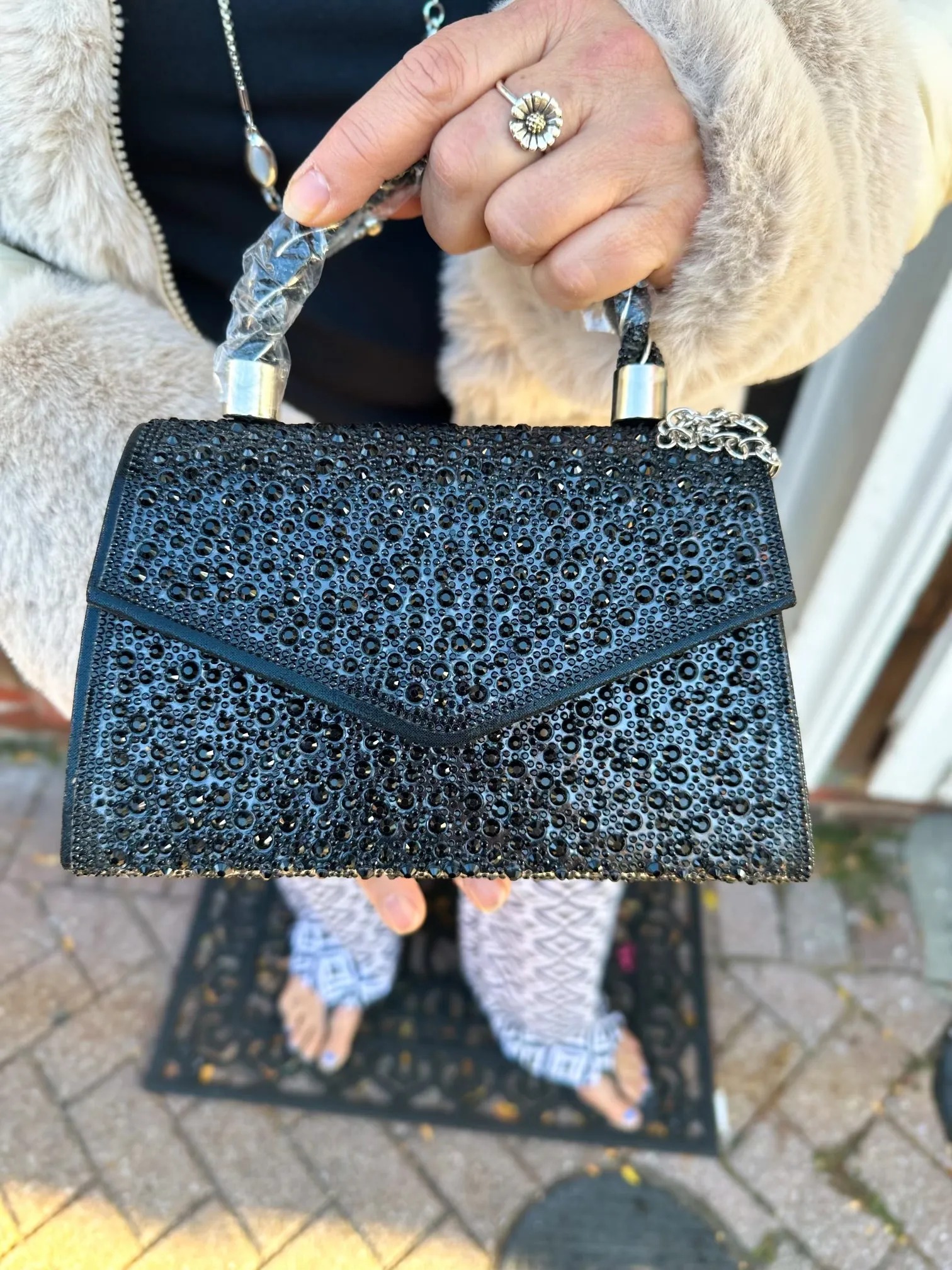 Studded Black Petite Handbag