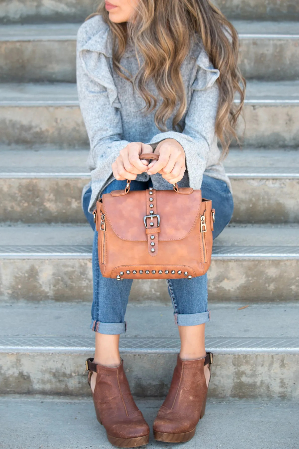 Studded Leather Handbag