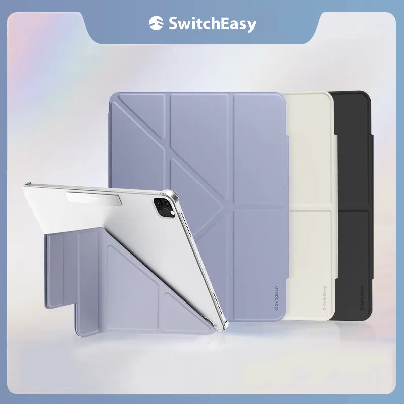 SwitchEasy Origami Nude Folding Folio Clear Apple iPad Case with Magnetic Pencil Storage