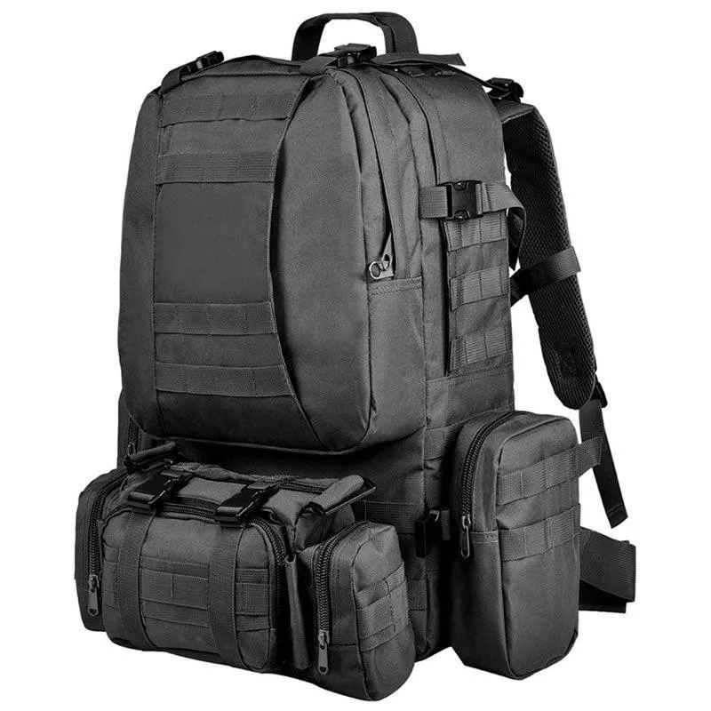 Tactical Backpack with 3 Detachable Molle Bags CF-75 BLACK