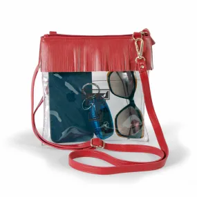 Texas Tech Double T Clear Crossbody w/ Fringe