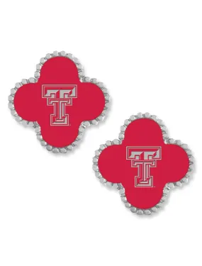 Texas Tech Red Raiders "Adele" Double T Clover Studded Earrings