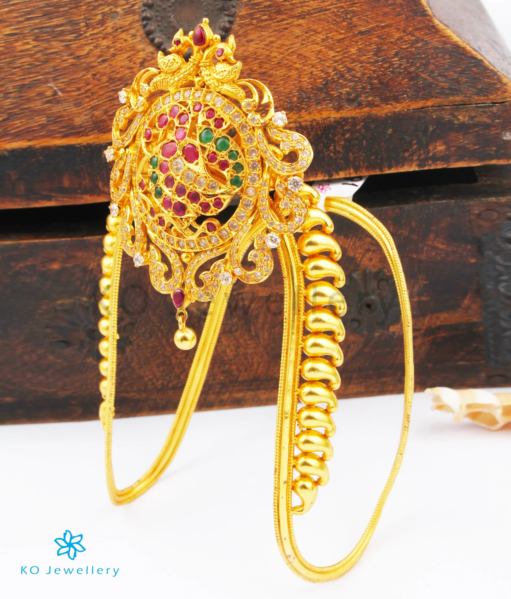 The Ahibhuj Silver Peacock Bridal Armlet or Vanki