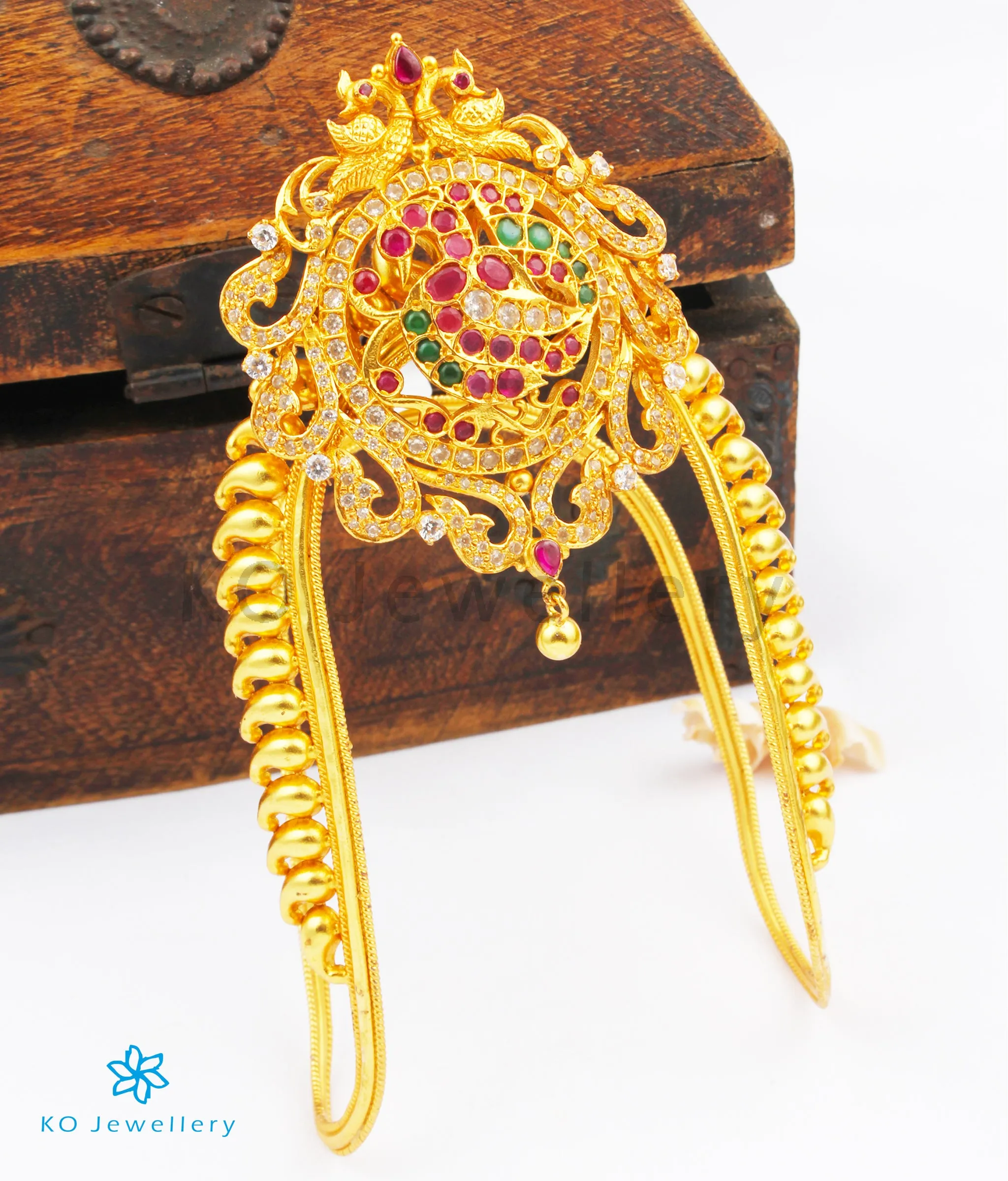 The Ahibhuj Silver Peacock Bridal Armlet or Vanki