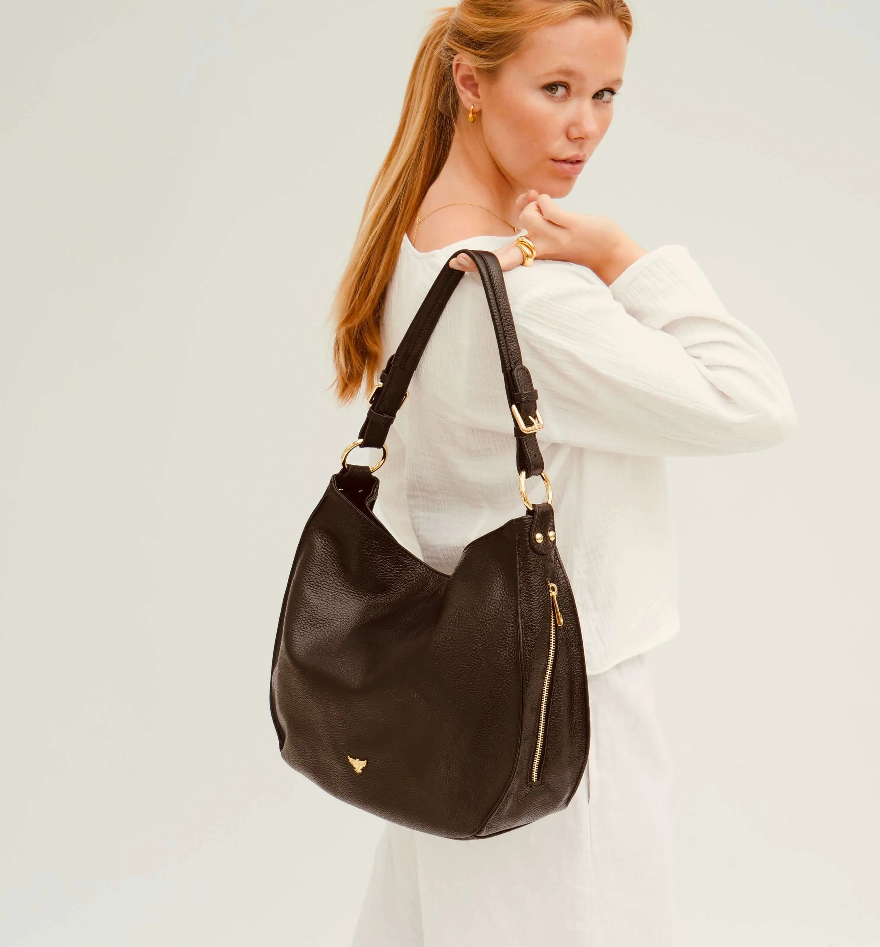 The Harriet Black Leather Bag