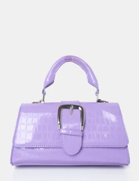 The Lisbon Lilac Croc Buckle Cross Body Bag