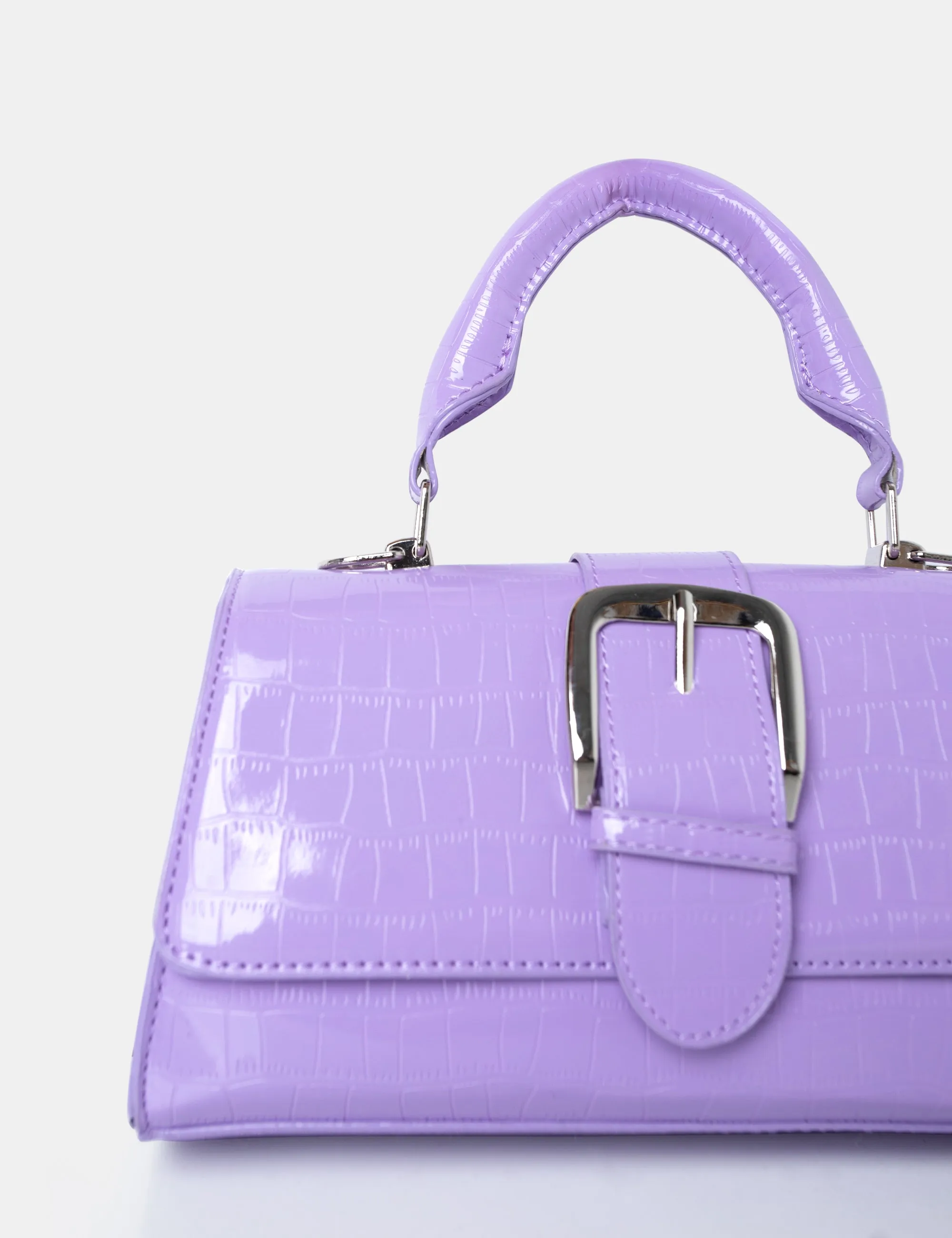 The Lisbon Lilac Croc Buckle Cross Body Bag