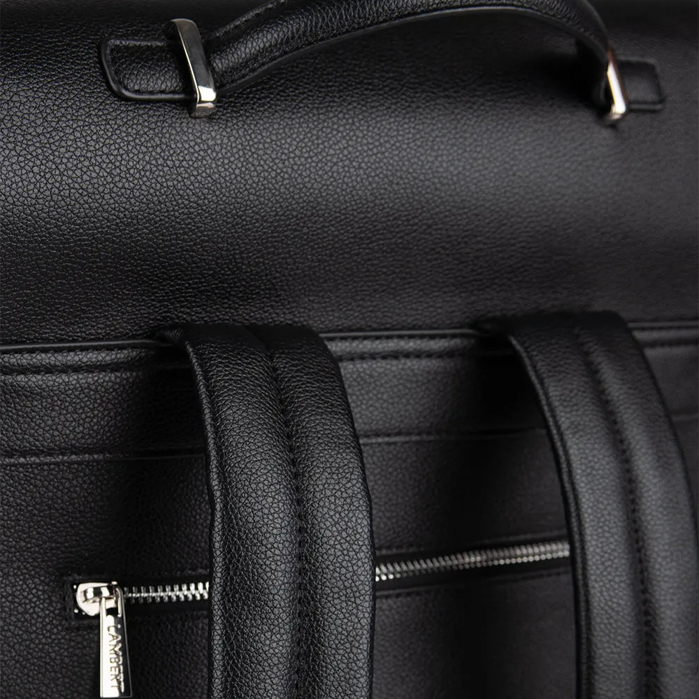 The Lydia - Black Vegan Leather Backpack