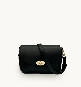 The Maddie Midi Black Leather Bag