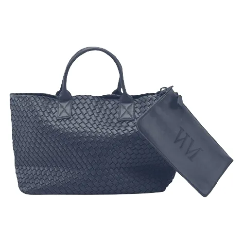 The Nicola 2.0 Weave Tote Bag in navy