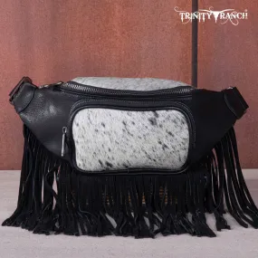 TR165-194A  Trinity Ranch Genuine Hair-On Cowhide Fringe Belt Bag