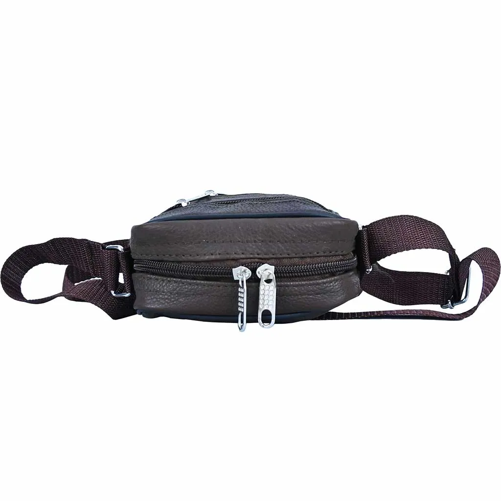 Travel Leather Shoulder Bag Zacki Dark Brown