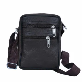 Travel Leather Shoulder Bag Zacki Dark Brown