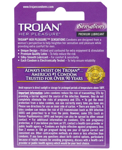 Trojan Her Pleasure Condoms - Box Of 3