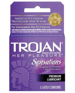 Trojan Her Pleasure Condoms - Box Of 3