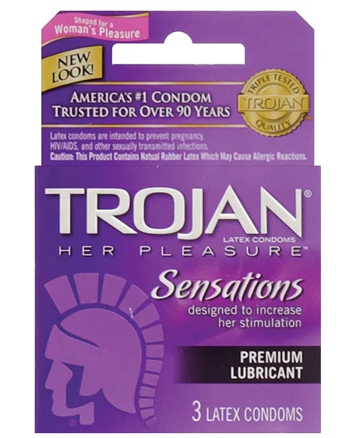 Trojan Her Pleasure Condoms - Box Of 3