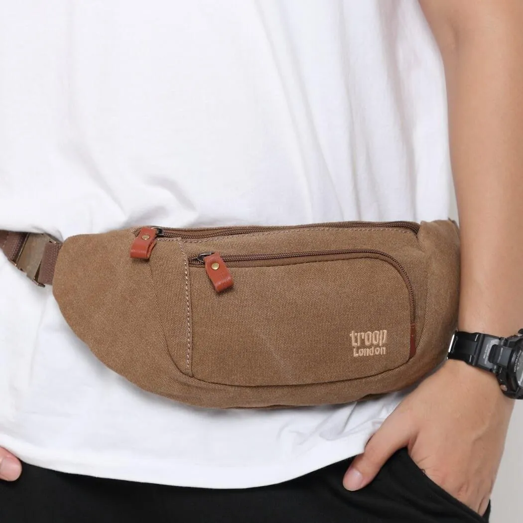 TRP1513 Troop London Classic Canvas Waist Bag (Brown)