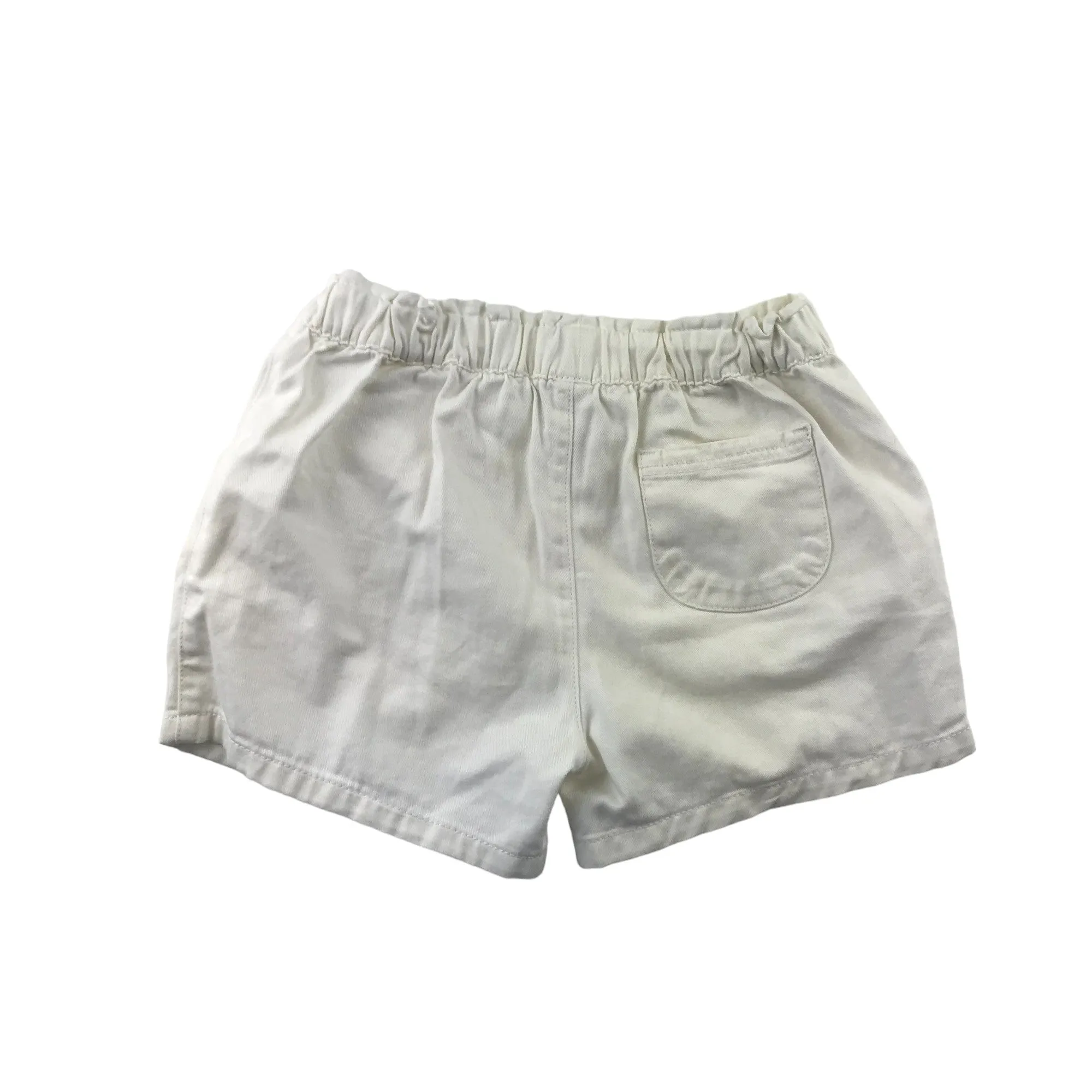 Tu shorts 6-7 years white denim paper bag waist pull on style cotton