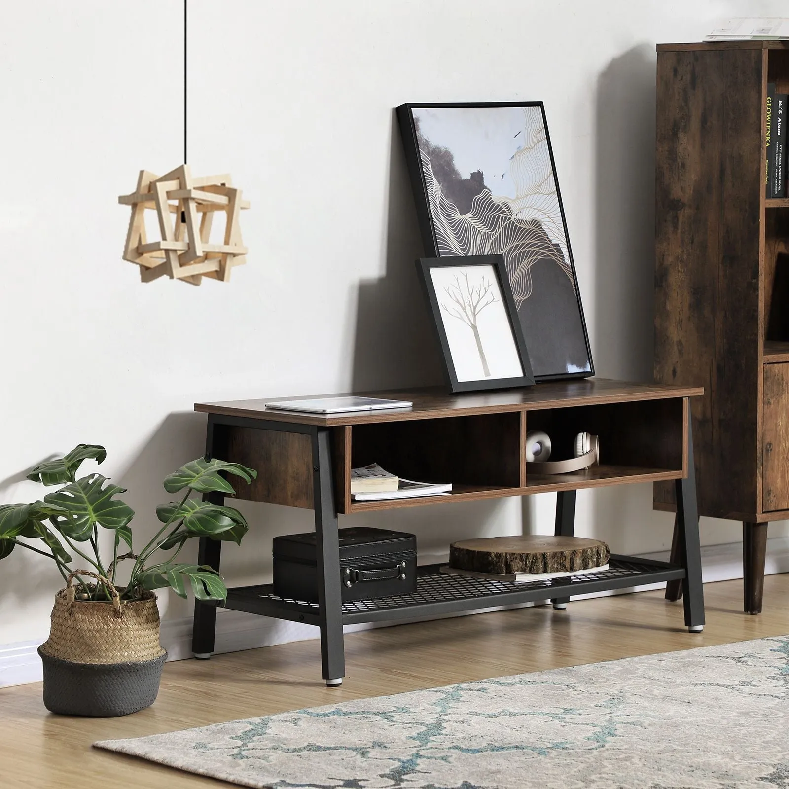 TV Cabinet with Net Storage Shelf