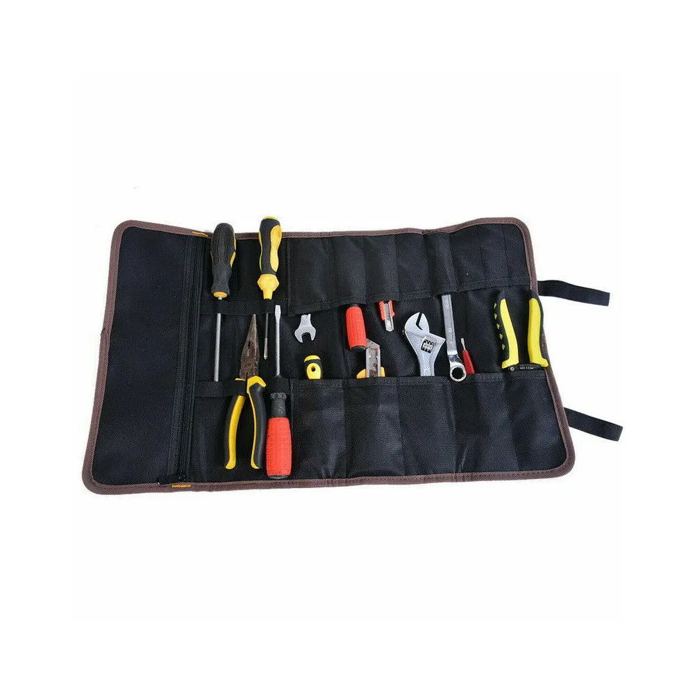 US Electrician Tool Pocket Bag Roll Up Storage Organizer Bags Canvas Chisel Kit