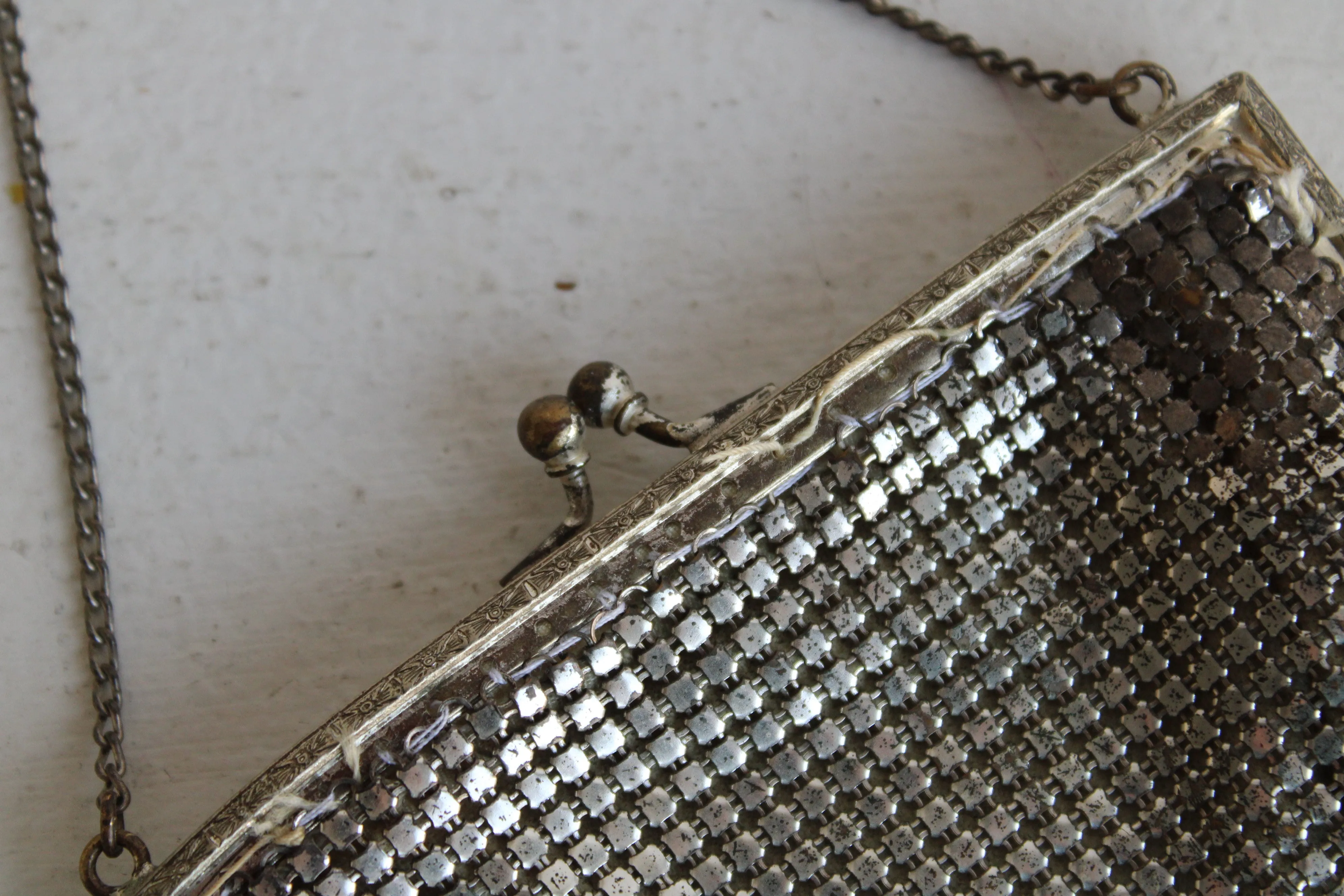 Vintage 1930s Silver Mesh Evening Bag