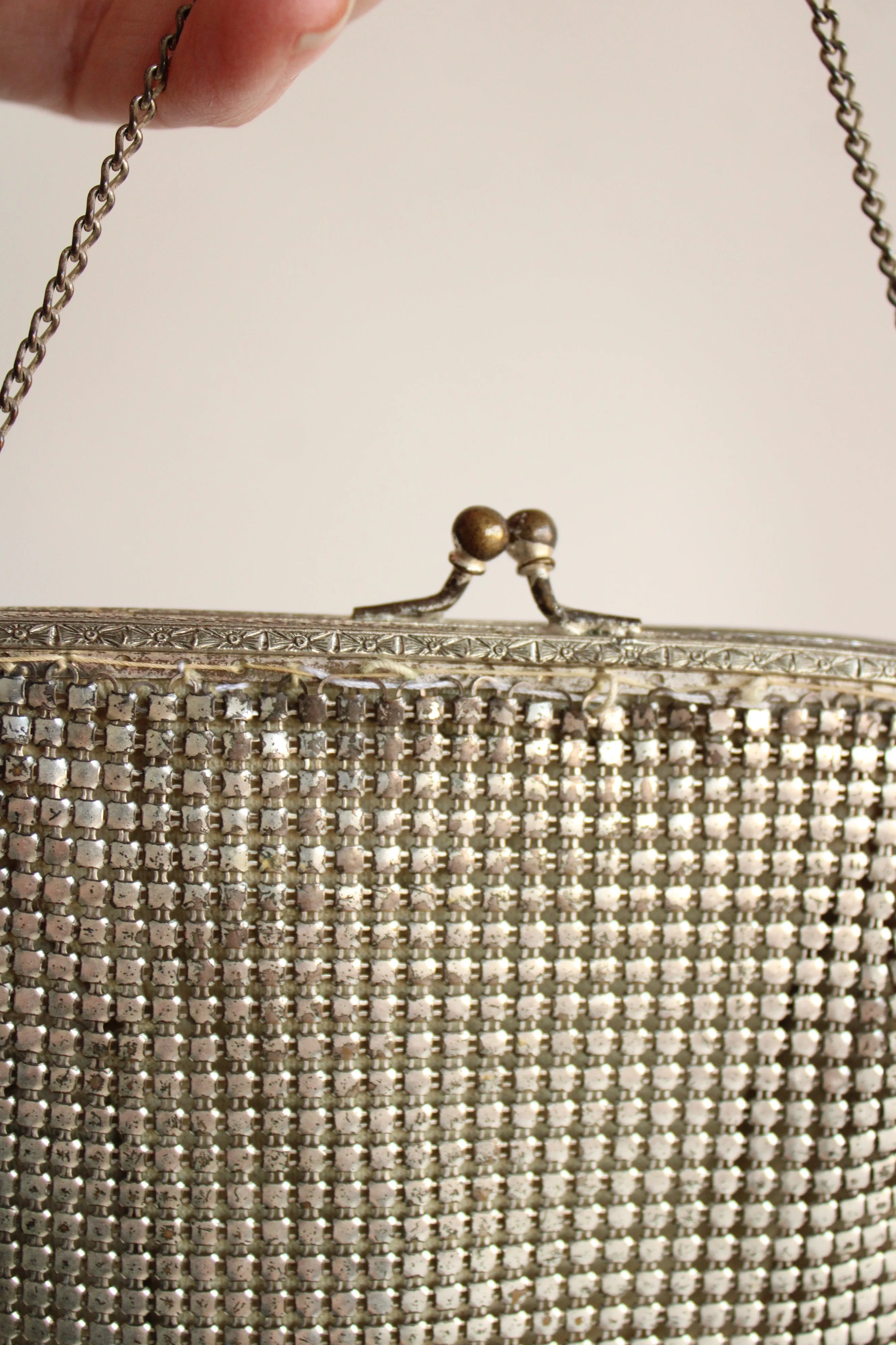 Vintage 1930s Silver Mesh Evening Bag