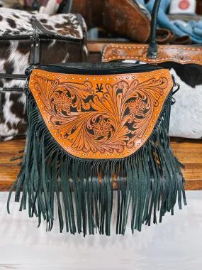 Vintage Cowgirl Cases - Fringed Cowgirl Bum Bag (Brown/Black)