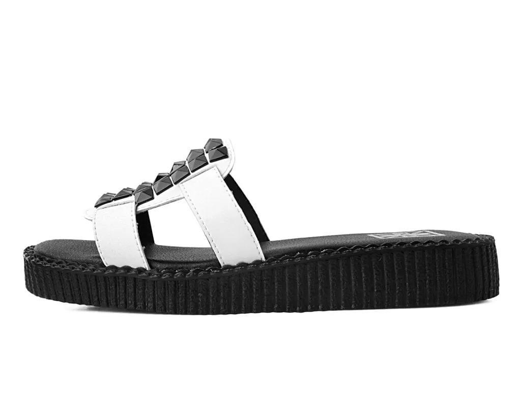 White TUKskin™  Studded Mule Sandal