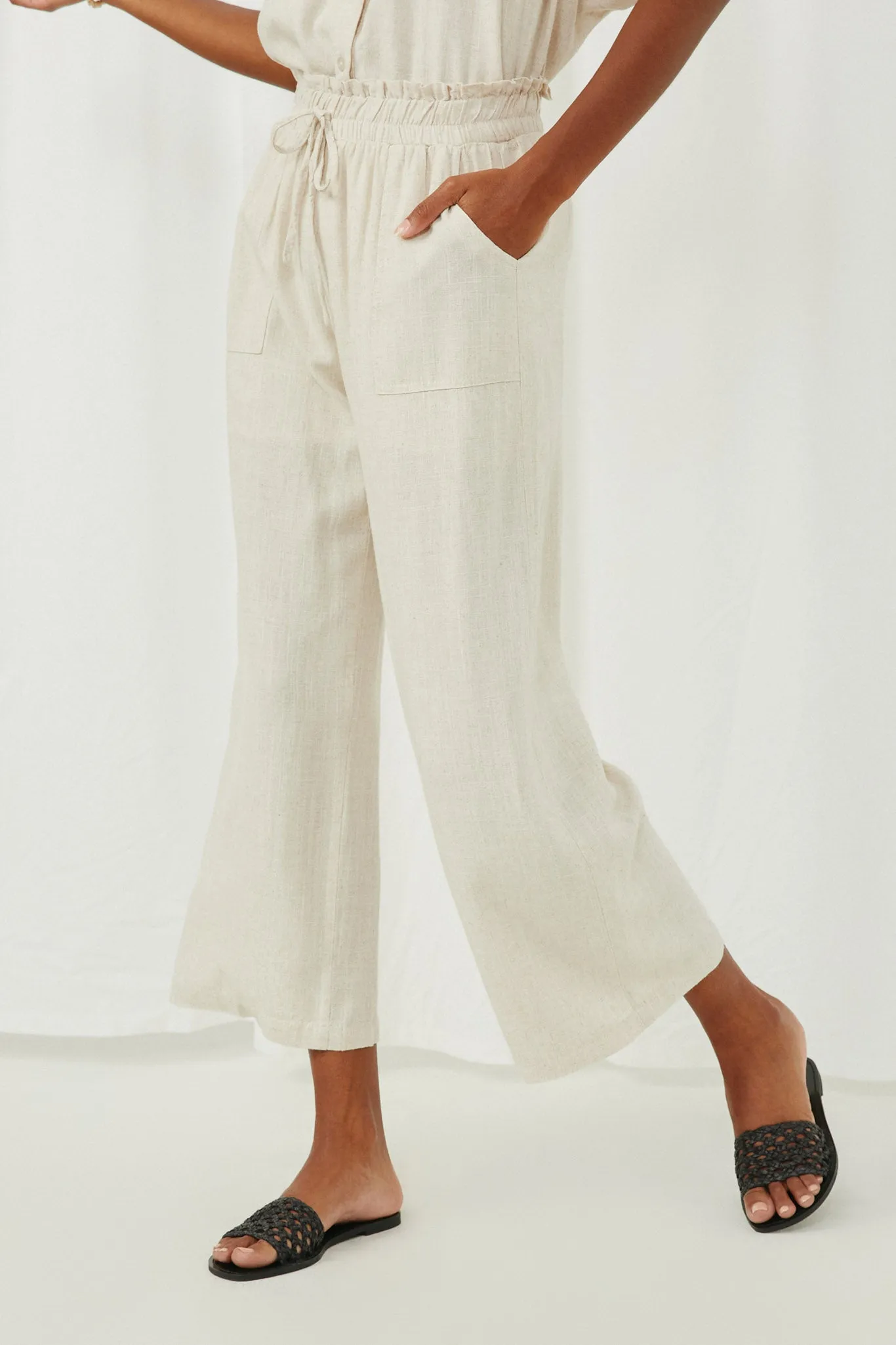 Wide Leg Paper bag Waist Pants